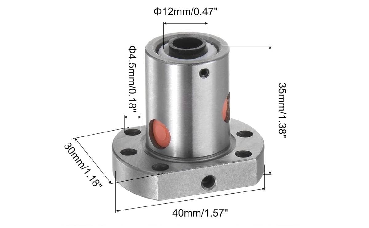 ball screw nut SFU1204 12mm Dia 4mm Lead Single Ball Nut for 1204 Nut Housing CNC Parts 2 ball screw nut SFU1204 12mm Dia 4mm Lead Single Ball Nut for 1204 Nut Housing CNC Parts - Image 2