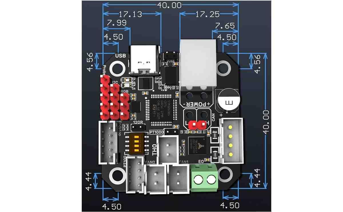 EBB42 CAN Bus with MAX31865 Adapter Board Hot End PCB Board Filament Break Blockage Detection for 42 Stepper Motor 2 EBB42 CAN Bus with MAX31865 Adapter Board Hot End PCB Board Filament Break Blockage Detection for 42 Stepper Motor - Image 2