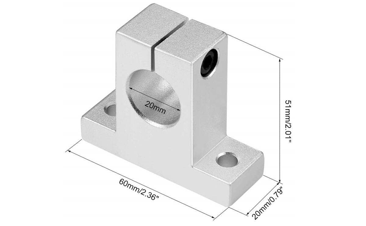 SK20 Shaft Support 20mm Linear Bearing Slide Rail Guide Blocks for CNC And 3D Printer 3 SK20 Shaft Support 20mm Linear Bearing Slide Rail Guide Blocks for CNC And 3D Printer - Image 3