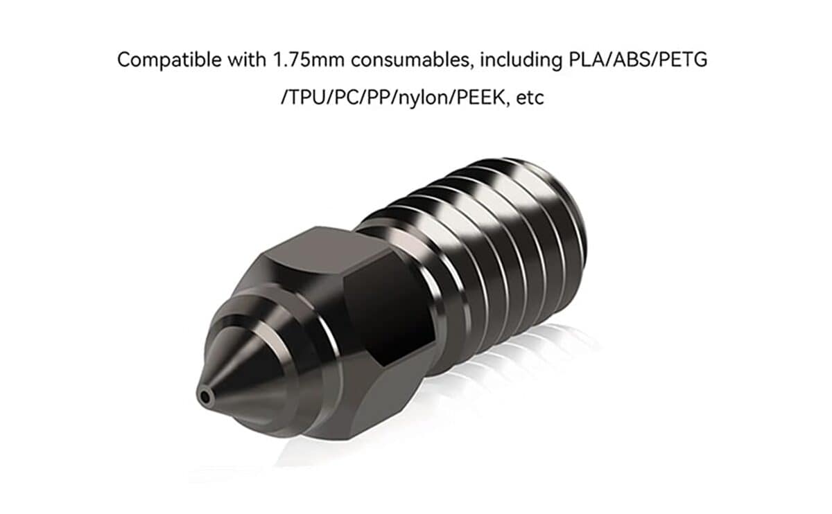 Ender 3 V3 SE Hardened Steel Nozzle 0.4mm High-Strength Nozzle for 1.75mm Filament Abrasion-Resistant Upgrade 2 Ender 3 V3 SE Hardened Steel Nozzle 0.4mm High-Strength Nozzle for 1.75mm Filament Abrasion-Resistant Upgrade - Image 2