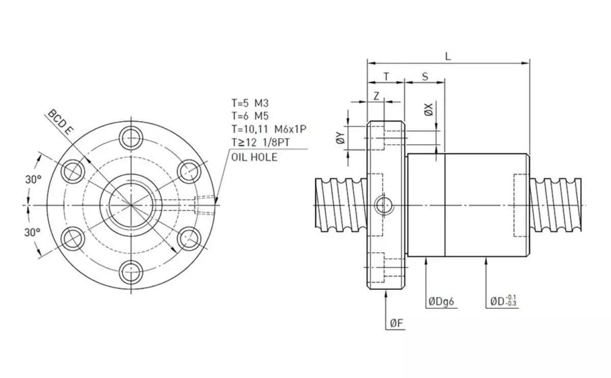 Hiwin Ball Screw 1605 Length 1000mm Ball Screw 16mm for CNC 3 Hiwin Ball Screw 1605 Length 1000mm Ball Screw 16mm for CNC - Image 3