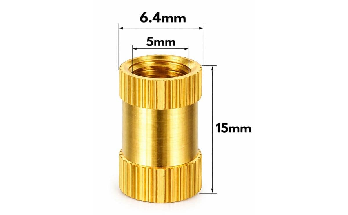 Brass Insert M5x15 for 3D Printer Parts 5 Brass Insert M5x15