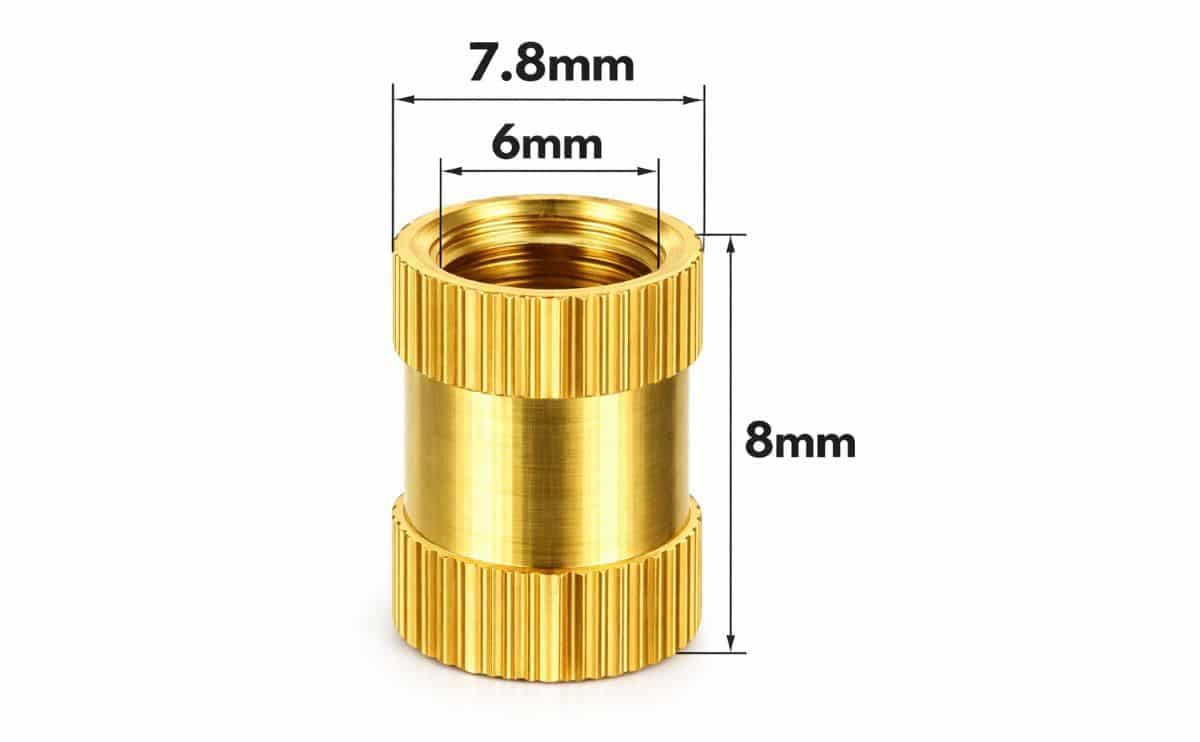 Brass Insert M6x8 for 3D Printer Parts 3 Brass Insert M6×8