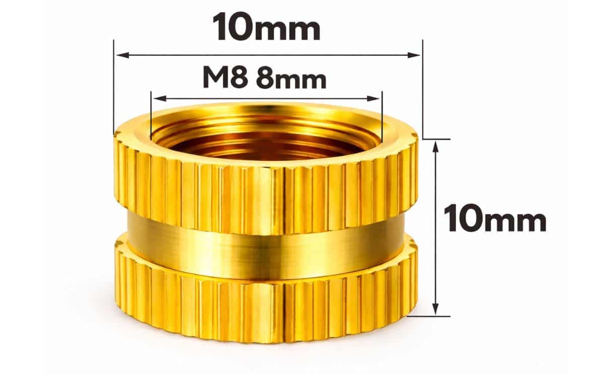 Brass Insert M8x10 for 3D Printer Parts 4 Brass Insert M8×10