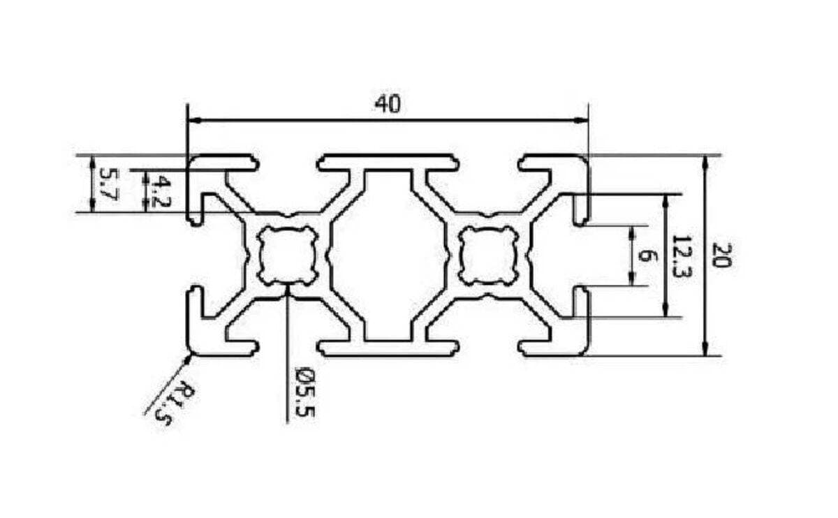 2040 Aluminium Profile Silver Colour V-Slot 4 2040 Aluminium Profile Silver Colour V-Slot - Image 4