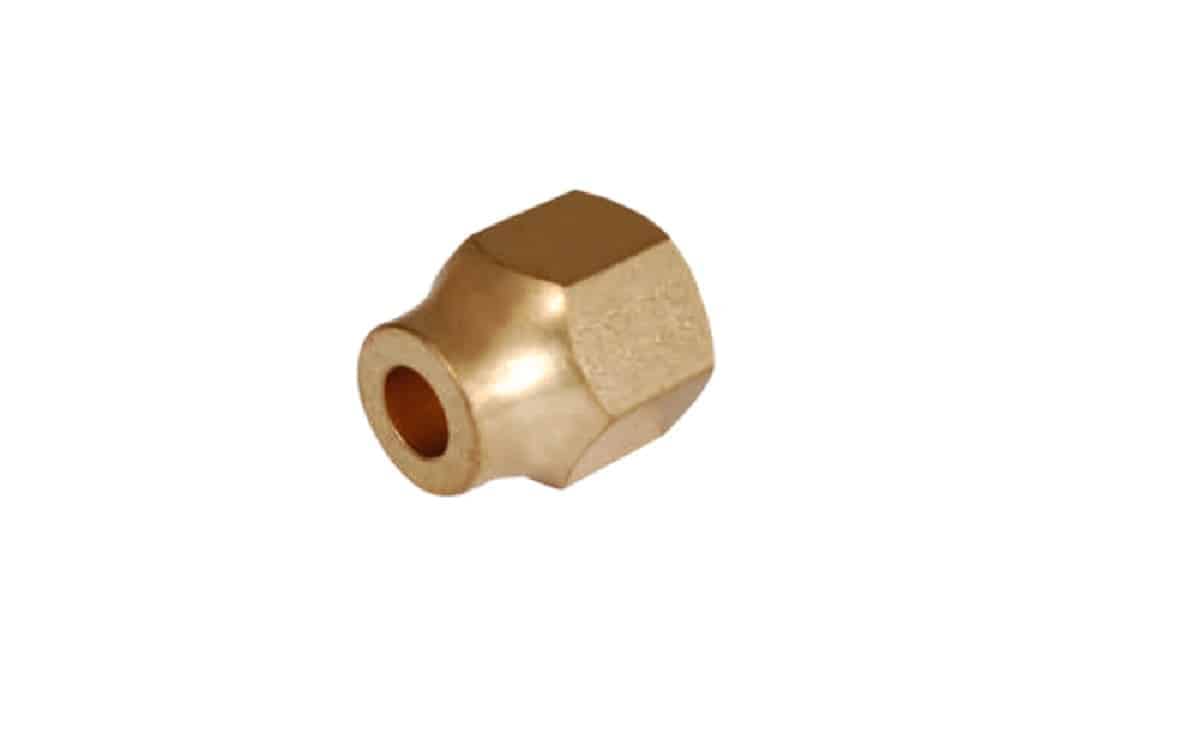 Brass flare nut long neck