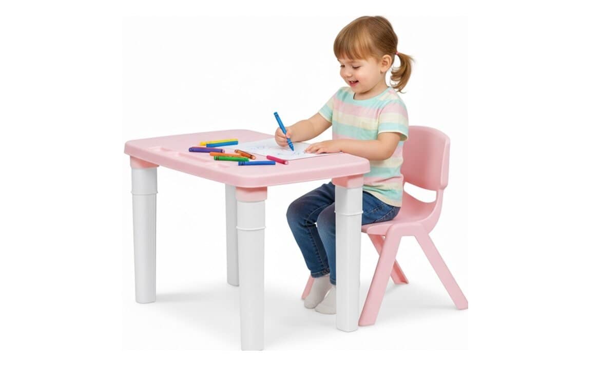 Table and Chair Set for Kids – Durable, Safe & Colorful (Pink & Blue) - Image 2