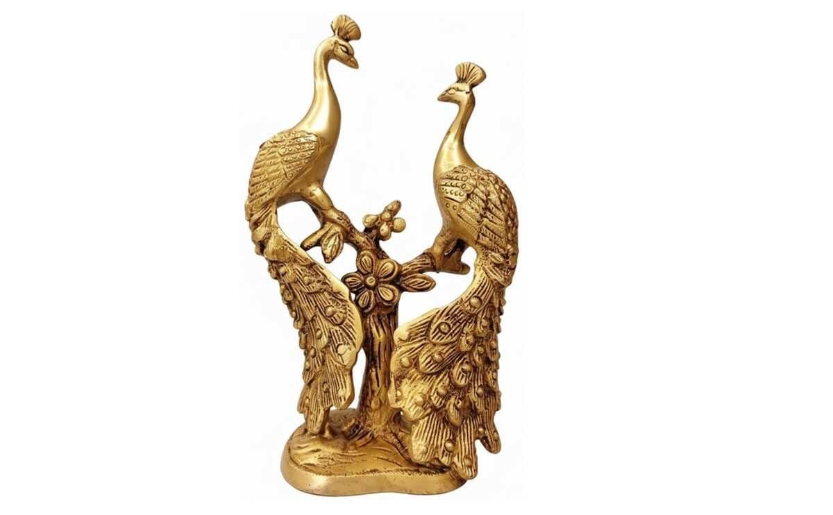 Brass Peacock Sculpture