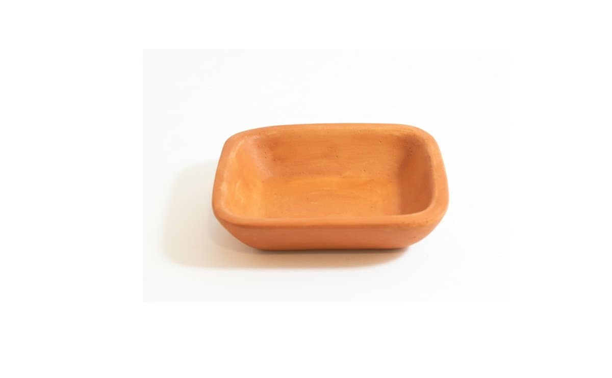 Rectangular clay serving tray