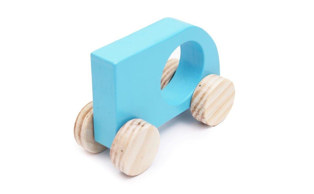 Wooden Sky Blue Mini Sumo Car Toy for Kids – Handmade Eco-Friendly Push Toy, Safe Educational Wooden Vehicle for Toddlers, Boys & Girls, Perfect for Creative Play and Gifting - Image 2