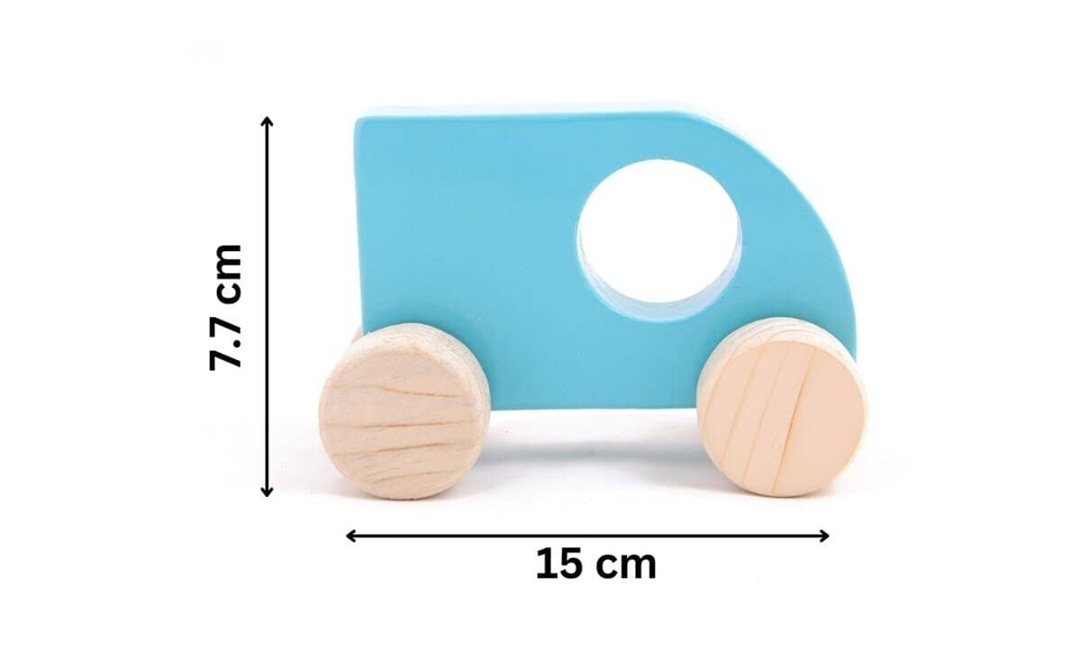 Wooden Sky Blue Mini Sumo Car Toy for Kids – Handmade Eco-Friendly Push Toy, Safe Educational Wooden Vehicle for Toddlers, Boys & Girls, Perfect for Creative Play and Gifting - Image 4