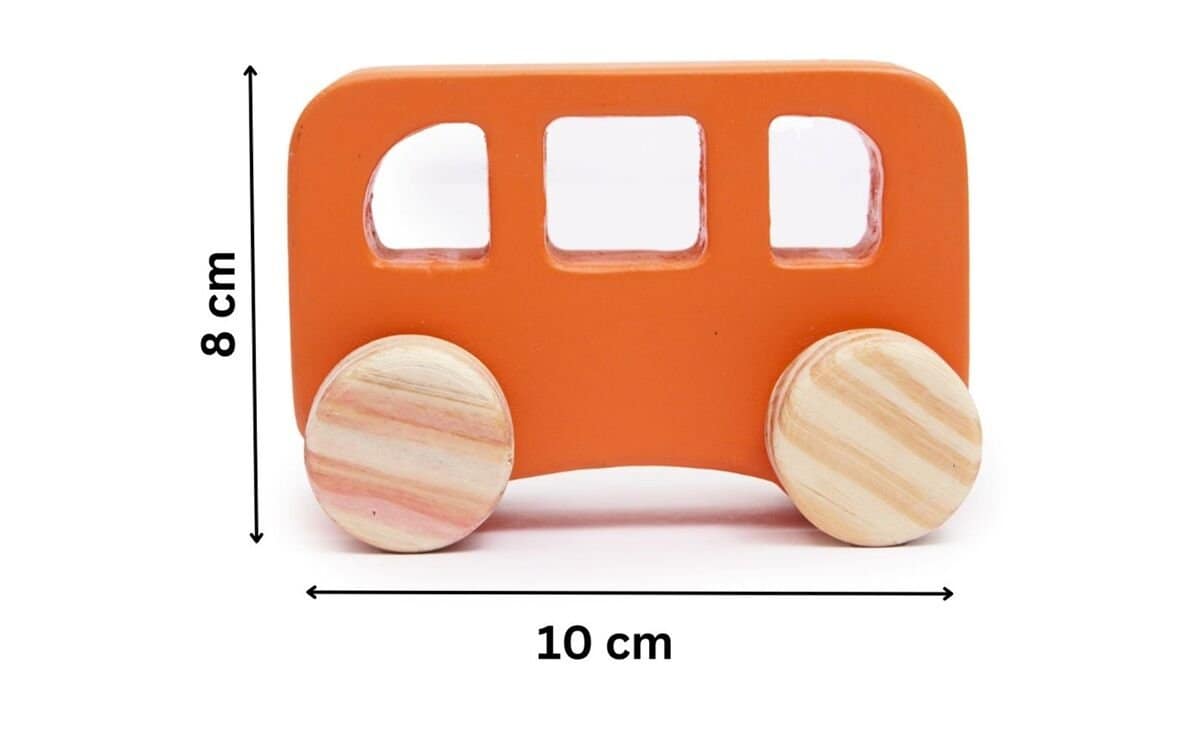 Wooden School Van Play Toy for Kids – Handmade, Eco-Friendly, Montessori Learning & Imaginative Play Vehicle - Image 4