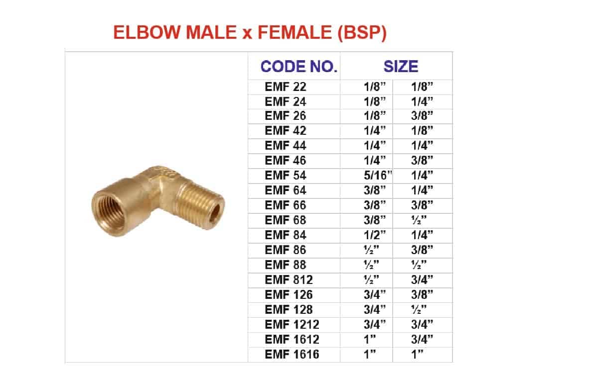 ND491 brass fittings elbow male 2