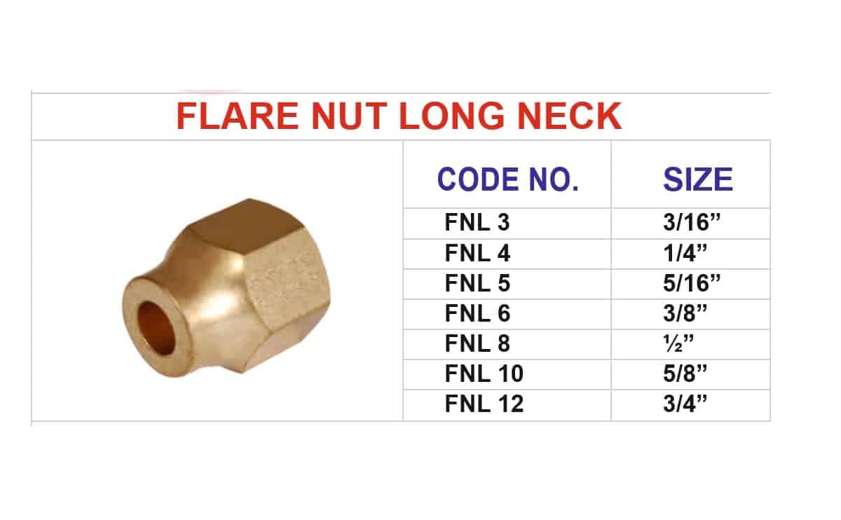 ND550 brass fittings Flare nut long nut 2