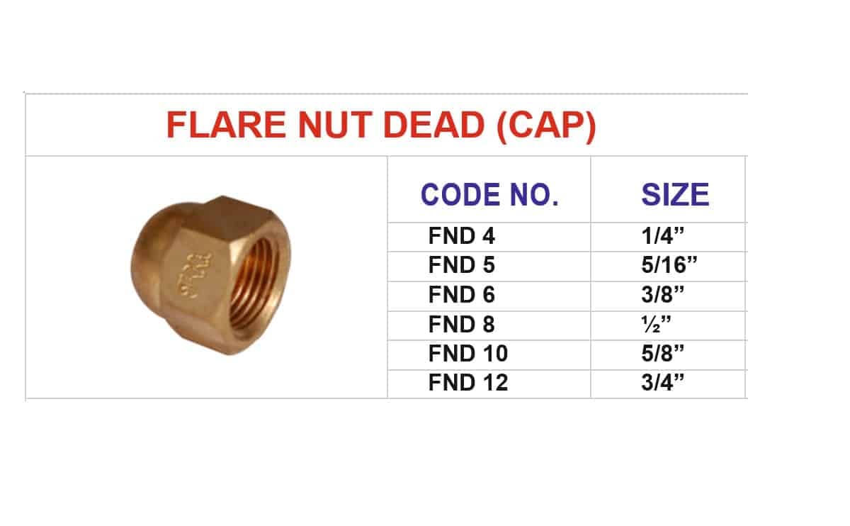 ND551 brass fittings Flare dead cap 2