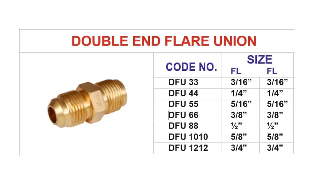 ND552 brass fittings Flare double end 2