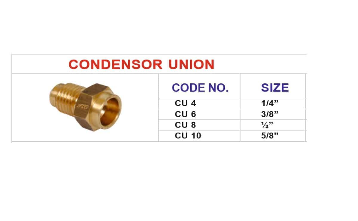 ND555 brass fittings CONDENSOR UNION 2