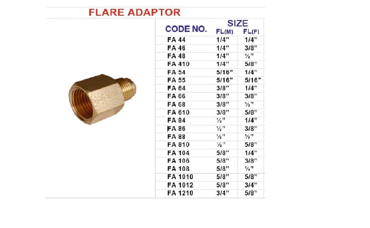 ND557 brass fittings Flare adaptor 2