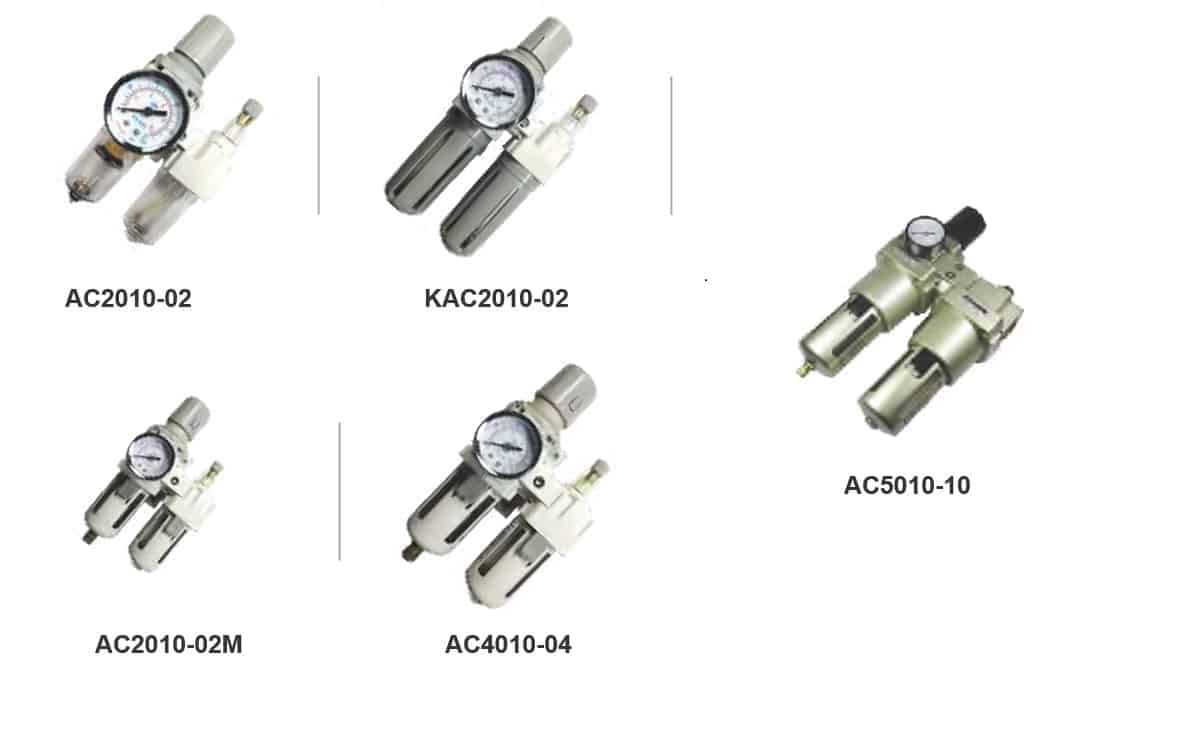 FRL unit (AC Series) Combination of filter, regulator, lubricator for pneumatic systems