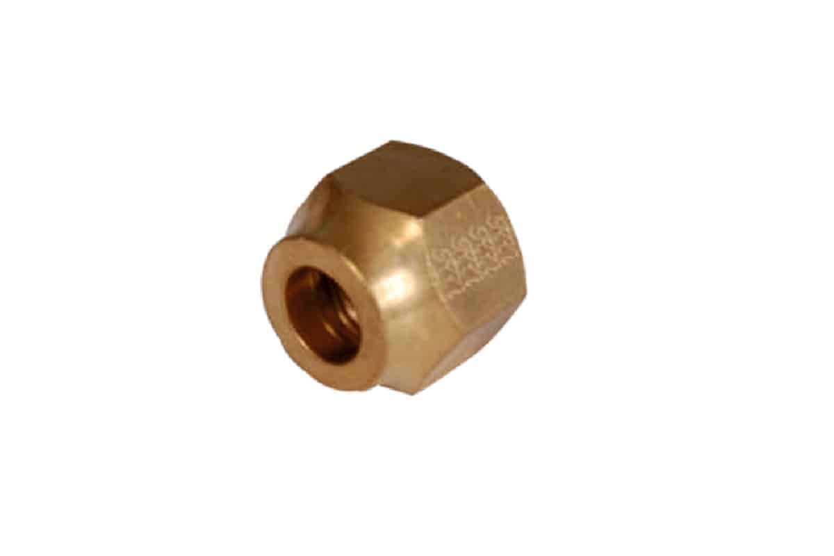 Brass flare nut short neck