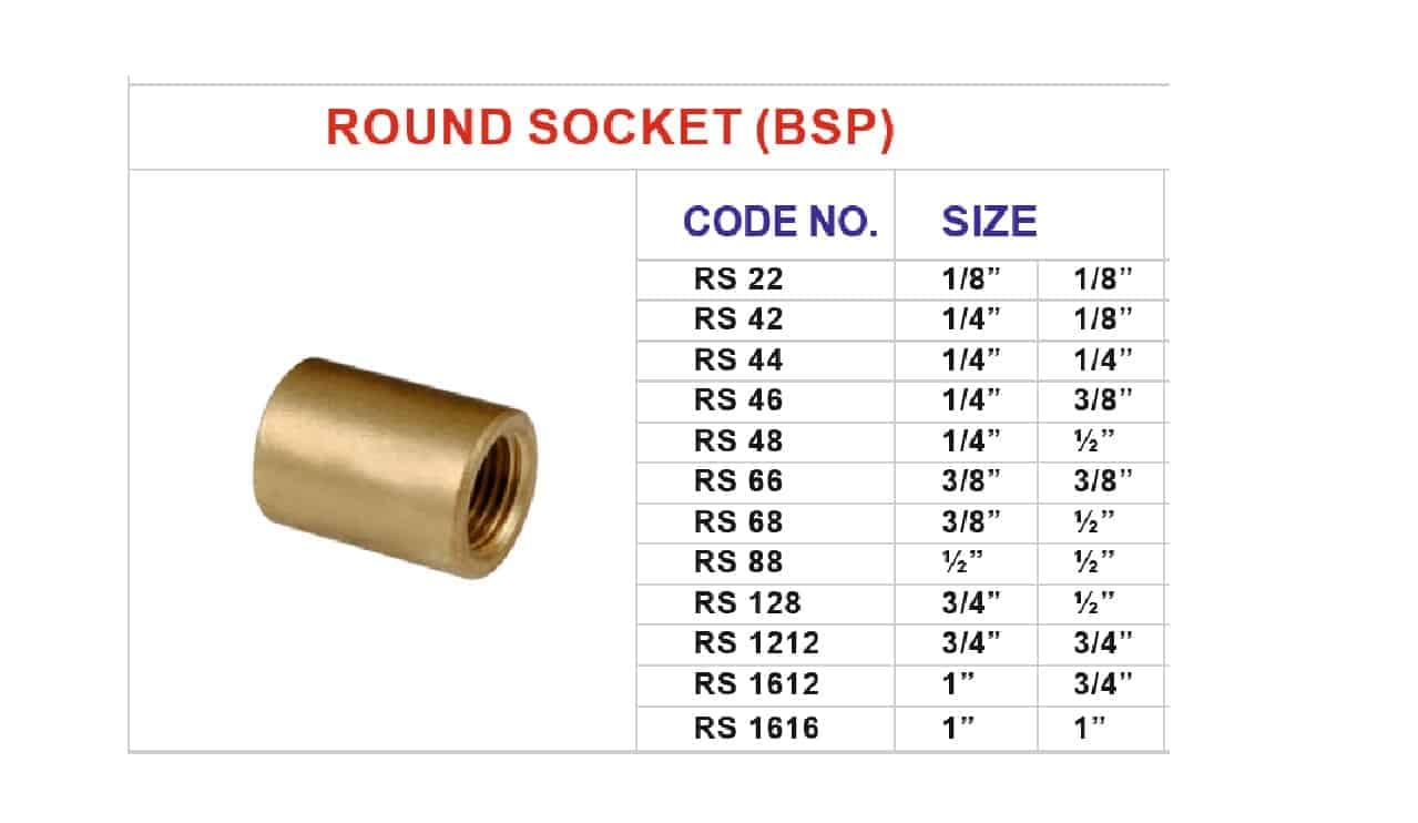 Brass socket round (BSP) pipe fittings for chemicals, flammable gases, slurries, and other plumbing applications - Image 2