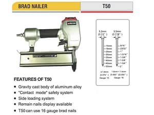 Professional Pneumatic Tools - BRAD NAILER T50