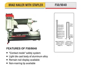 Professional Pneumatic Tools - BRAD NAILER WITH STAPLER F50/9040