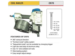 Professional Pneumatic Tools - COIL NAILER CN70