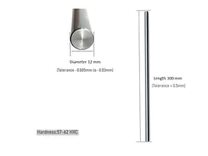 12mm Smooth Rod Stainless Steel Smooth Rod High Precision Linear Motion Rod for 3D Printers & CNC Machines - 300mm
