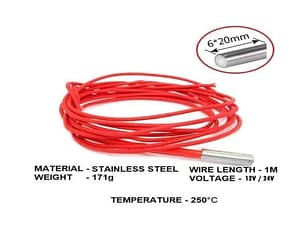 Cartridge Heater 40W Ceramic high quality heater for 3d printer extruder - 24V 40W 1m