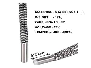 Cartridge heater high temperature ceramic heater 50W improved new 12V/24V for 3D printer - 24V50W