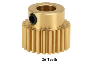 Extruder Gear MK8 26 40 Teeth Brass High Precision for 3D Printer - 26 teeth