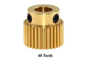 Extruder Gear MK8 26 40 Teeth Brass High Precision for 3D Printer - 40 teeth