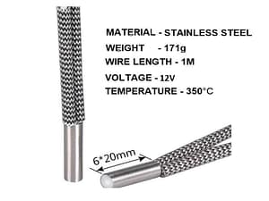 Cartridge heater high temperature ceramic heater 50W improved new 12V/24V for 3D printer - 12V50W