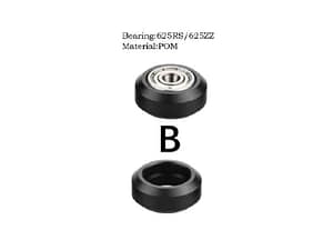 V wheel 3dprinter kit POM (Delrin) kit bearing 625zz And 625rs is for Aluminium profile. - Type B with 625ZZ