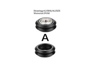 V wheel 3dprinter kit POM (Delrin) kit bearing 625zz And 625rs is for Aluminium profile. - Type A with 625ZZ