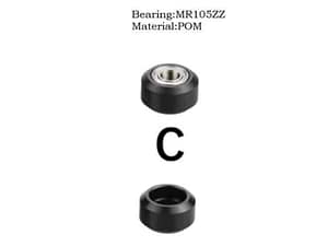 V wheel 3dprinter kit POM (Delrin) kit bearing 625zz And 625rs is for Aluminium profile. - Type C with MR105ZZ