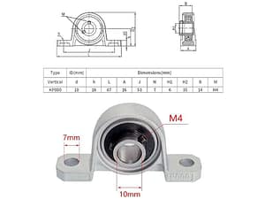 Kp08 bearing 8mm and Kp000 bearing 10mm inner diameter high quality screw rod support pillow block flange bearing - KP000