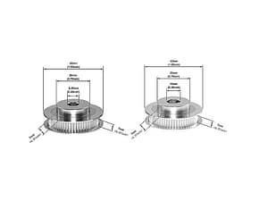 Motor pulley 60 teeth 5mm/6.35mm/8mm/10mm bore 6mm belt motor pulley for 3d printer machine - 6.35mm