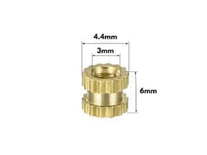 Brass Heat Set Threaded Round Insert Nut of 3d printer parts - M3x6
