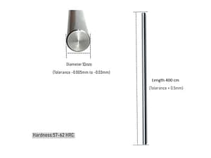 10mm Smooth Rod Stainless Steel Linear Shaft Chrome Plate Linear Motion Round Bar for 3D Printer And CNC - 400mm
