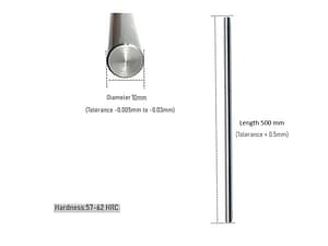 10mm Smooth Rod Stainless Steel Linear Shaft Chrome Plate Linear Motion Round Bar for 3D Printer And CNC - 500mm