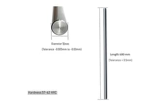 10mm Smooth Rod Stainless Steel Linear Shaft Chrome Plate Linear Motion Round Bar for 3D Printer And CNC - 600mm
