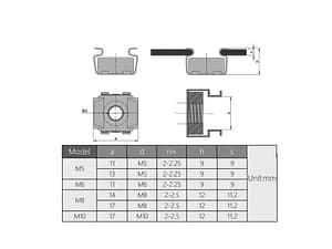 Cage Nut Fasteners for Secure Rack Mounting Premium Quality and Durability - M5