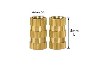 Brass Insert M5 Female Round Embedded Nut for 3D printer parts - M5x8mm