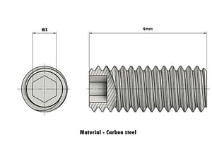 MS Grub Screw M3 M4 M5 5mm Headless Set Screw - M3