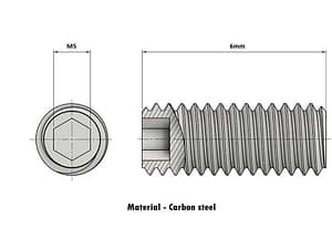 MS Grub Screw M3 M4 M5 5mm Headless Set Screw - M5