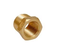 Brass bush male x female NPT pipe fittings for chemicals, flammable gases, slurries, and other plumbing applications