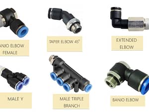 Push in fittings Akari Pneumatic PU fittings for air, inert gases and other industrial and domestic applications