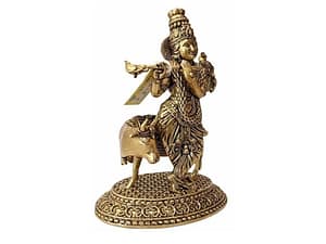Krishna with cow idol